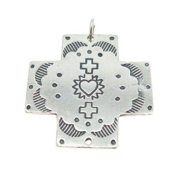 T FOREE HUNSICKER 925 Sterling Silver Vintage Cross Pendant - Picture 4 of 7